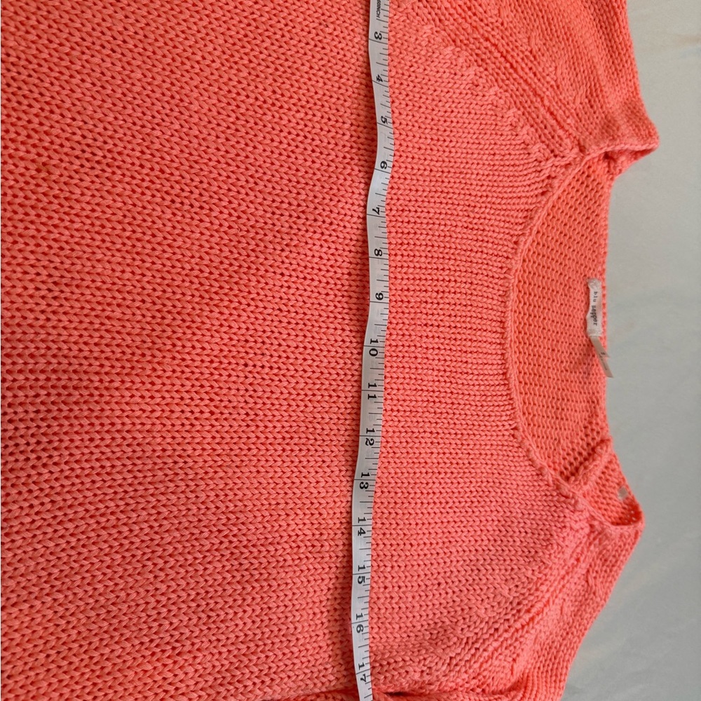Anthropologie Blu‎ Pepper Chunky Brush Knit Coral Small Sweater Y2K 90s - Picture 3 of 7